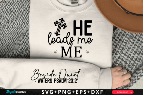 Beside Quiet Waters Psalm 23 Graphics for T-Shirt Designs