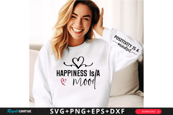 Happiness is a Mood Sleeve Svg: Faith Graphics for T-Shirt Designs