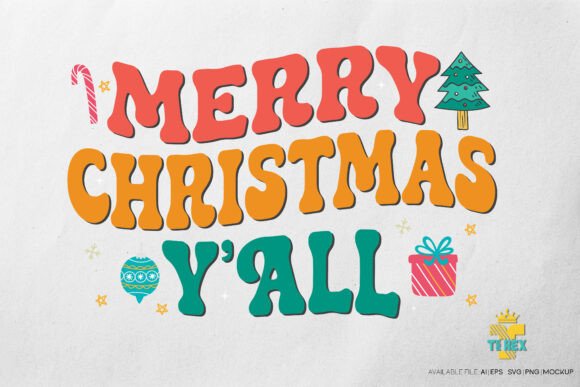 Merry Christmas Y all T-Shirt Design Graphics