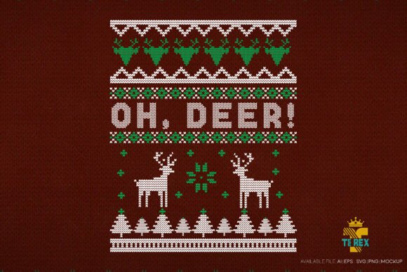 Oh Deer Ugly Sweater Graphics for T-Shirt Designs