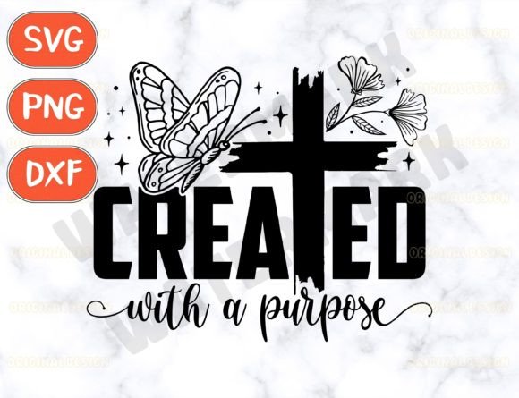Reviewing Created with a Purpose Bible Verse SVG