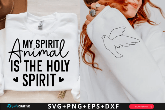 Reviewing My Spirit Animal is the Holy Sleeve Svg Graphics for T-Shirt Designs